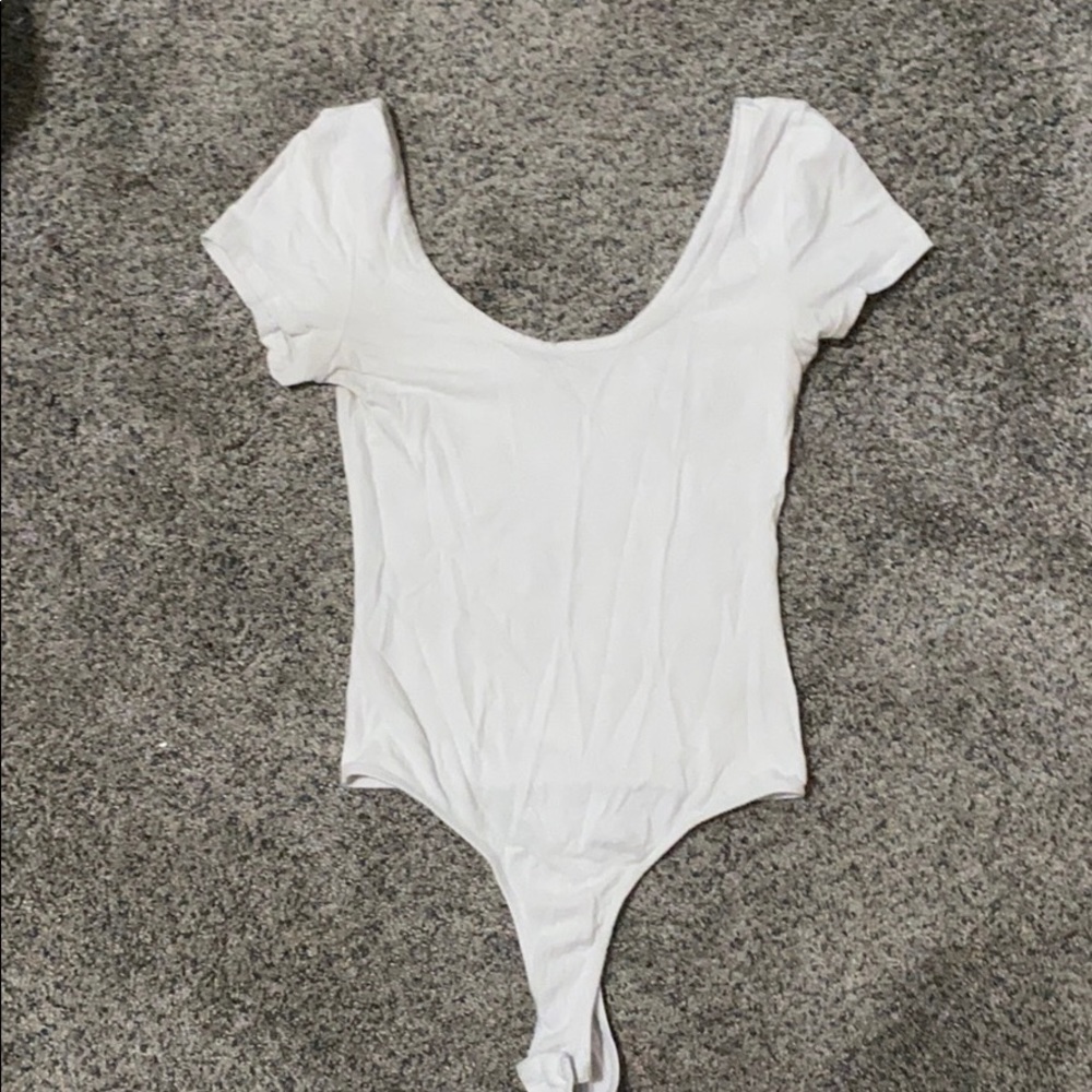 Plain white bodysuit T-shirt